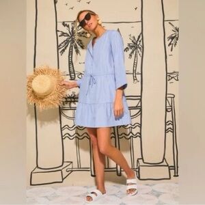 Pomander Place by Tuckernuck Sky Blue Lucy Chambray Dress size S
